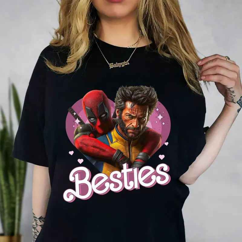 Cute D.pool and W.verine Besties Forever Shirt, D.pool 3 Shirt, Superhero Best Friends Shirt, Men's and Womens Hoodie,...