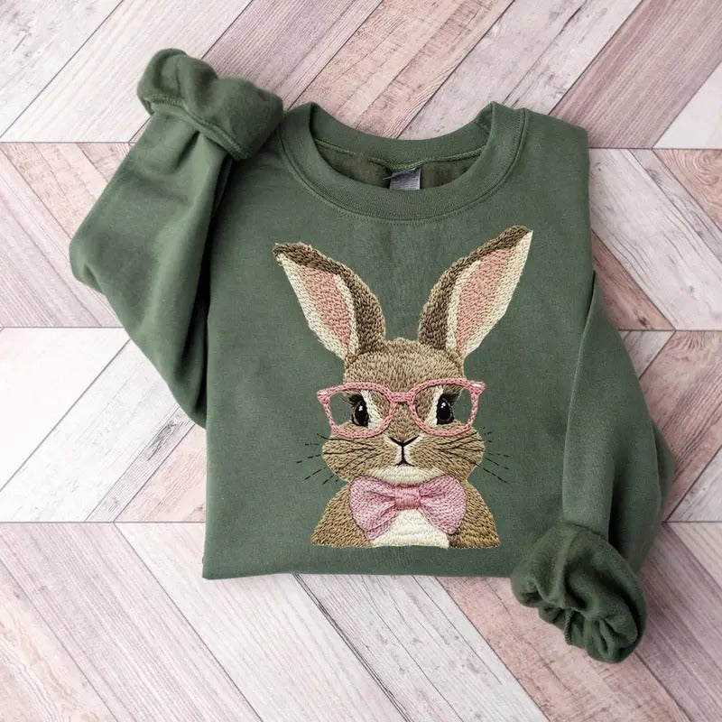Cute Easter Bunny Sweatshirt, Easter Rabbit Sweater, Easter Gift for Mom T-Shirts, Hoodie | UrbanDripWear.com