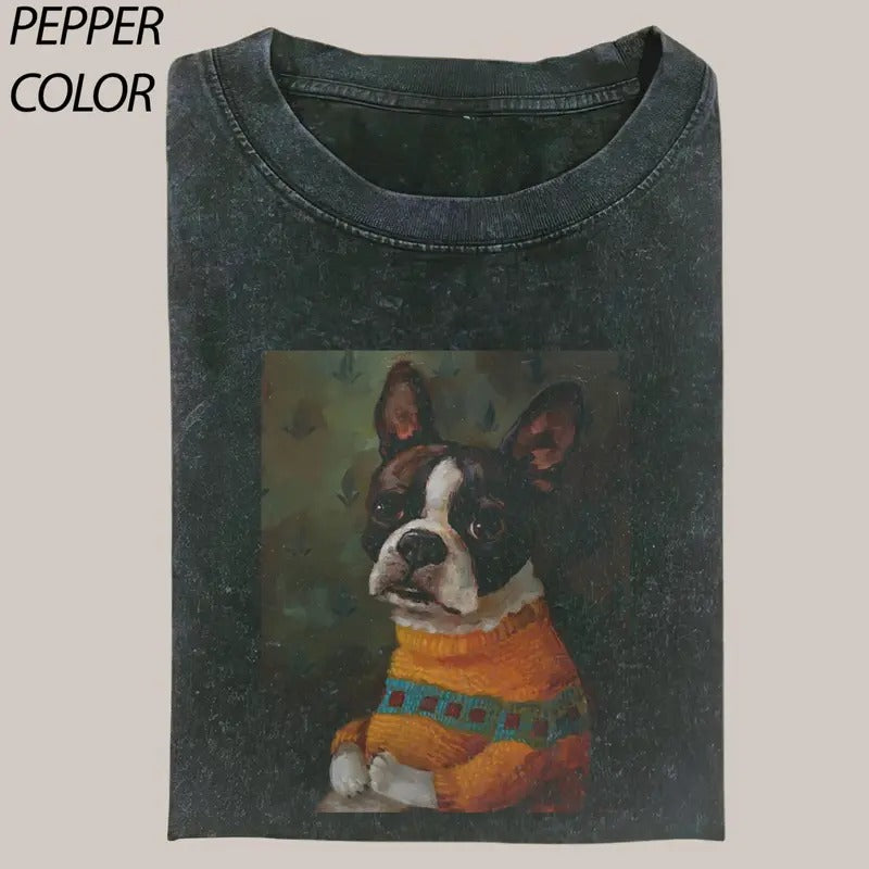 Cute French Bulldog Vintage Graphic T-Shirt, Dog Lover Tee, Funny Shirts For Friends, Y2k Unisex Baggy Shirt, Meme Shirts...