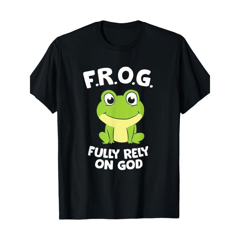 Cute Frog Fully Rely On God Christian Frog T-Shirt made in usa Hoodie, Sweatshirt | UrbanDripWear.com