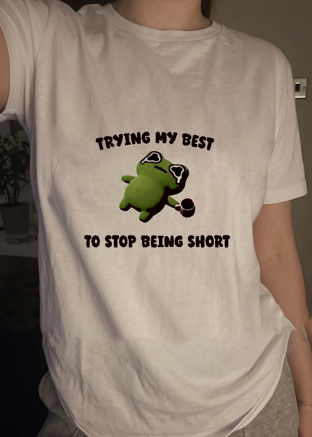 Cute Frog Trying My Best to Stop Being Short Unisex T-Shirt