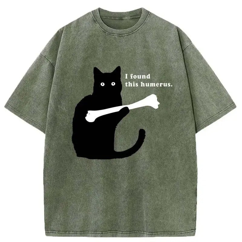 Cute Funny Cat Animal Meme Tee, I Found This Humerus Shirt, Comfortable Unisex Heavy Cotton Tee, Quirky And Humorous...