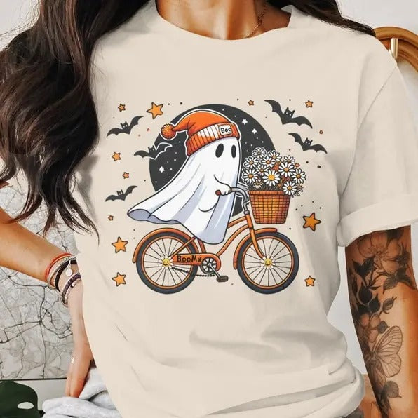 Cute Ghost Halloween Shirt, Halloween Ghost Shirt, Womens Halloween Shirt, Cute Fall Shirt, Spooky Season Shirt, Gift For...