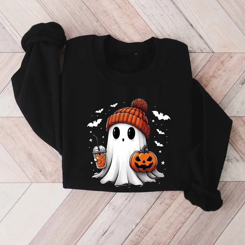 Cute Ghost Sweatshirt, Funny Spooky Sweatshirt, Womens Ghost Sweatshirt, Spooky Season, Halloween Party Shirt, Fall Ghost...