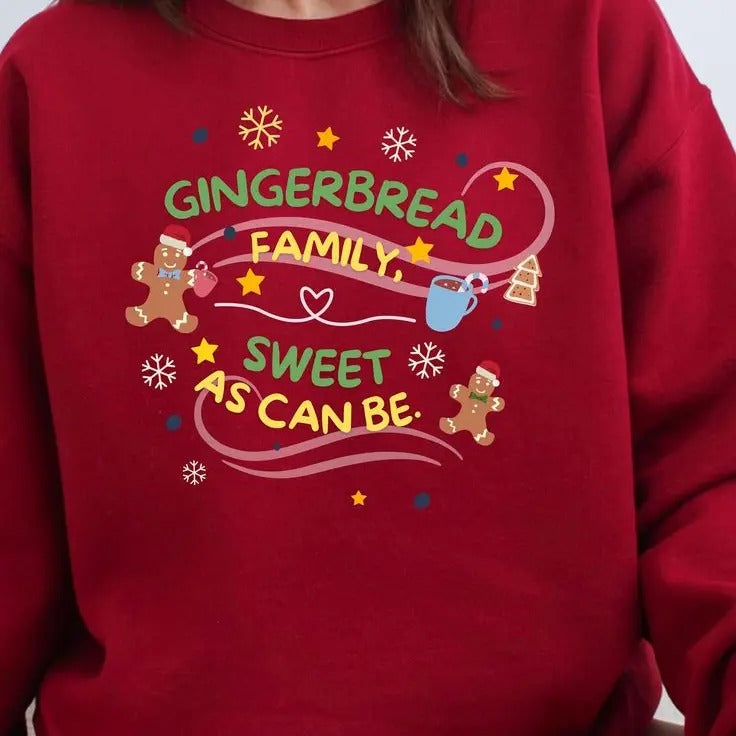 Cute Gingerbread Christmas Family, Matching Family Christmas Pajamas, Holiday Pjs, Christmas Sweatshirt, Sweet As Can Be...