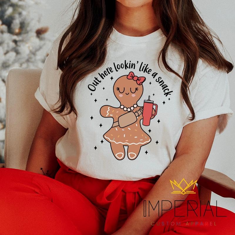 Cute Gingerbread Christmas T-Shirt, Premium Cotton , 2023 Holiday Tee , Christmas Festive tee Hoodie, Sweatshirt