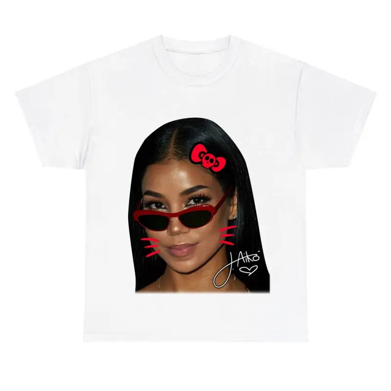 Cute Halloween Jhene Tee, Jhene Red Kitty Shirt Hoodie, Sweatshirt | UrbanDripWear.com