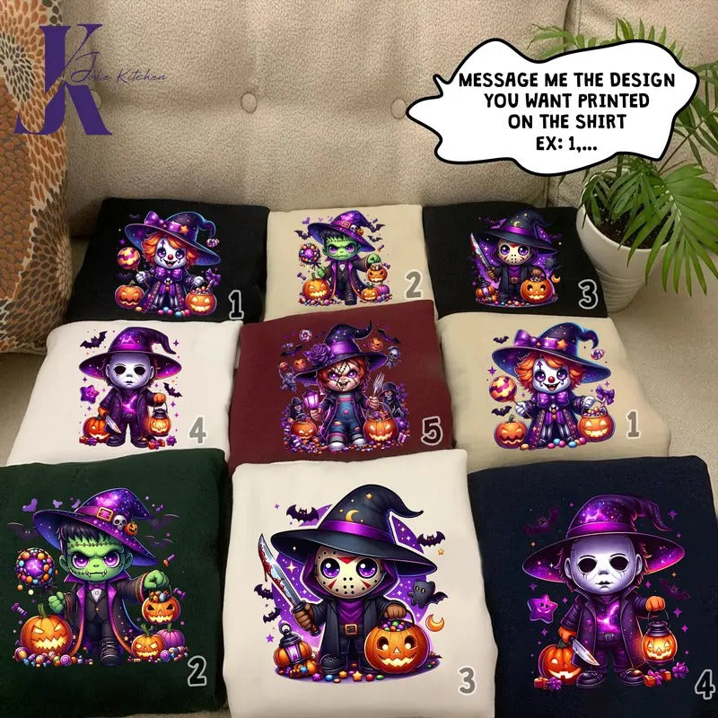 Cute Horror Shirt, Cute Horror Fall Character, Horror Characters Friend Shirt, Horror Movie Hoodie, Chucky, Ghostface,...