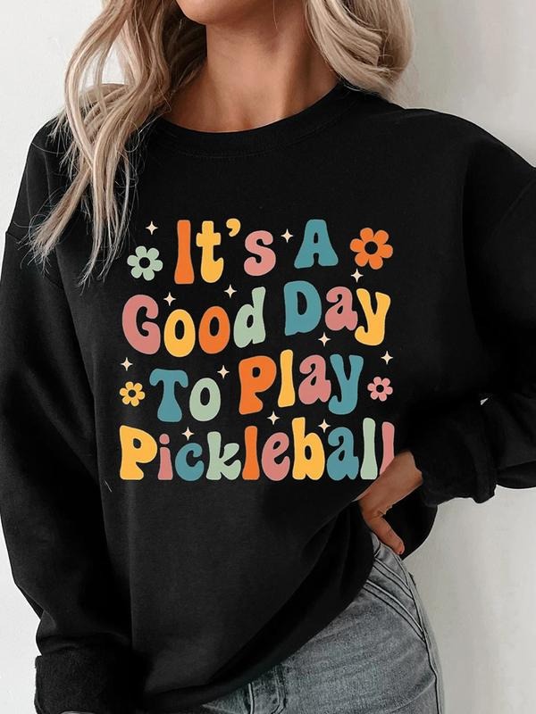 Cute Letter Print Hooded Fleece Sweatshirt, Fashionable Casual Style, Thick Fabric, Fall & Winter Round Neck Pullover...