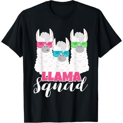 Cute Llama Squad Shirt Retro 80s Style Tshirt Gift T-Shirt Made in USA Hoodie, Sweatshirt | UrbanDripWear.com