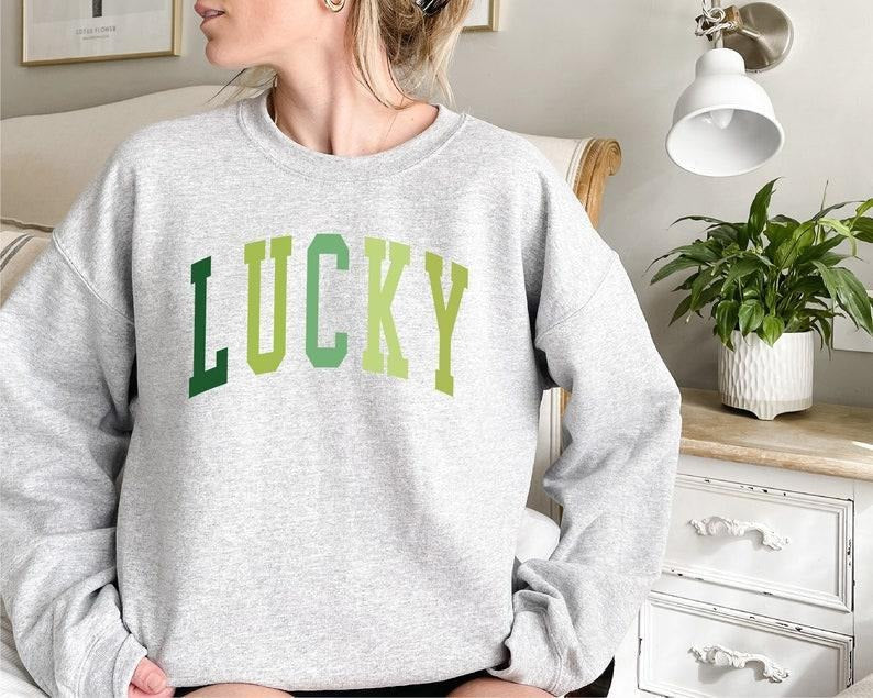 Cute Lucky Sweatshirt, Funny St Patrick's Day Sweatshirt, Irish Shirt, Women's St Patricks Day Shirt, Womenswear Hoodie