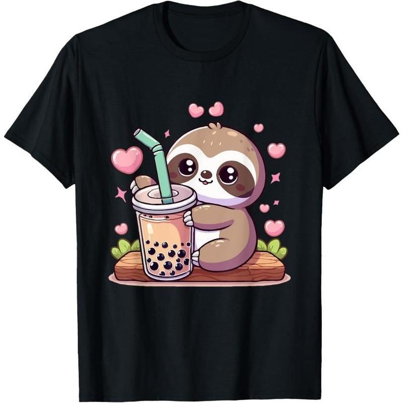 Cute Sloth Boba Bubble Milk Tea Kawaii men Sloth T-Shirt Made in USA Hoodie, Sweatshirt | UrbanDripWear.com