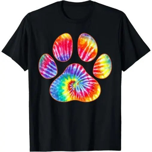 Cute Tie Dye Paw Print Pet Owner Paw Print Tie Dye Dog Lover T-Shirt Made in USA Hoodie, Sweatshirt | UrbanDripWear.com