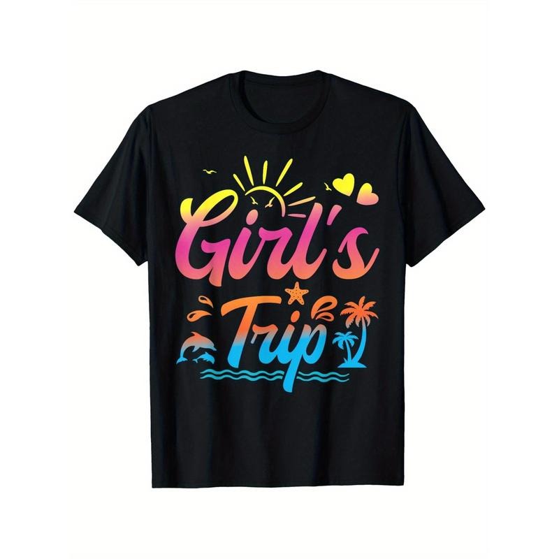 Cute Trip T-Shirt,  Suitable for Women,  Friends, Black Round Neck Short Sleeves, Hoodie, Sweatshirt | UrbanDripWear.com