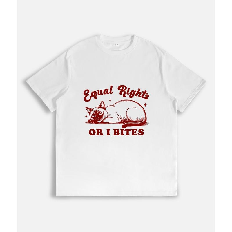 Cute and Feisty T - Shirt with Feminist Message: "Equal Rights or I Bites" Hoodie, Sweatshirt | UrbanDripWear.com