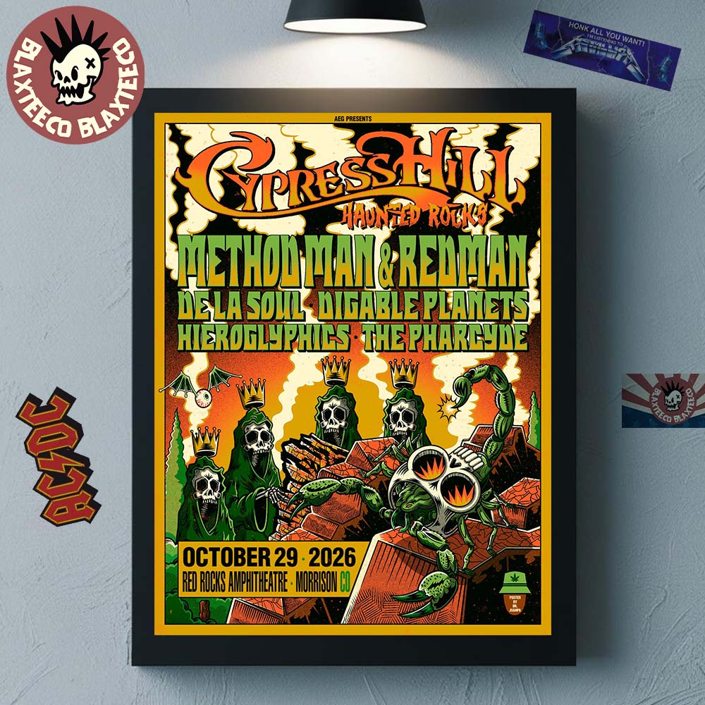 Cypress Hill Haunted Rocks 2026 At Red Rocks Amphitheatre In Morrison Colorado Poster Canvas