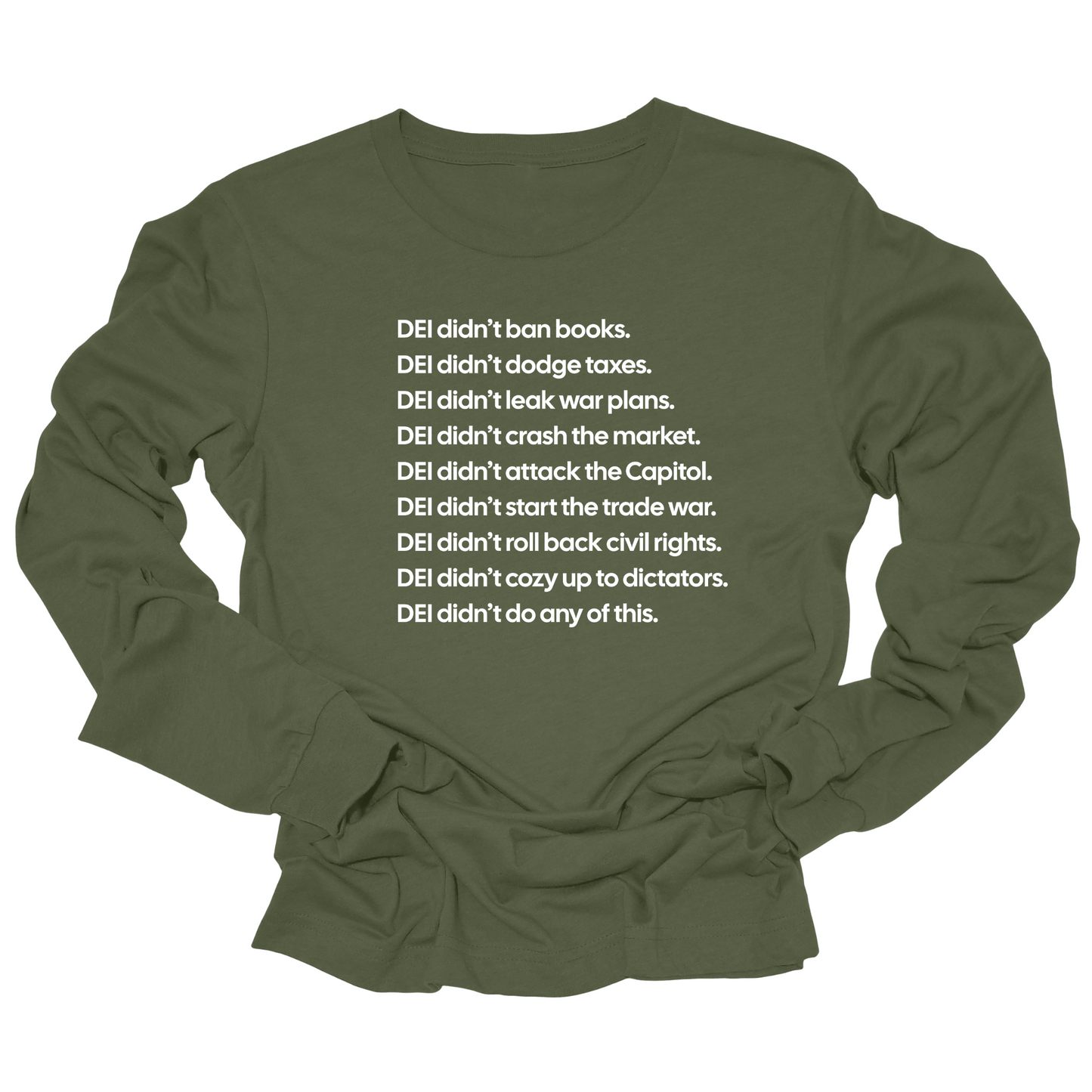 DEI DidnÃ¢â‚¬â„¢t Do Any of This Long Sleeved Unisex Tee
