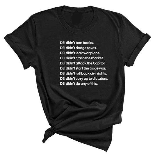 DEI DidnÃ¢â‚¬â„¢t Do Any of This Unisex Tee