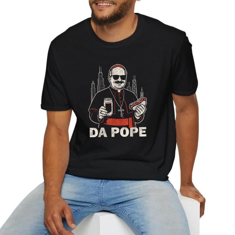 Da Pope From America Christian T-shirt, Graphic Tees for Men Women Cotton Fabric Crew Neck Short Sleeve T-Shirt Trendy...