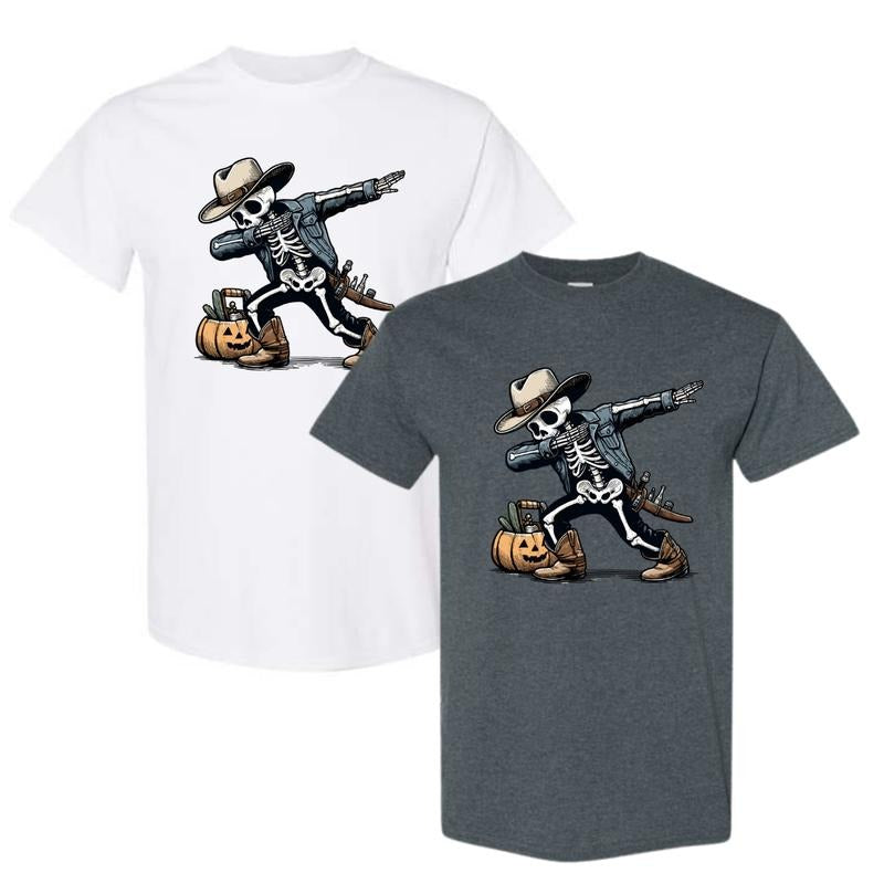Dabbing Skeleton Cowboy Costume T-Shirt Sweatshirt Hoodie, Trendy Shirt | UrbanDripWear.com