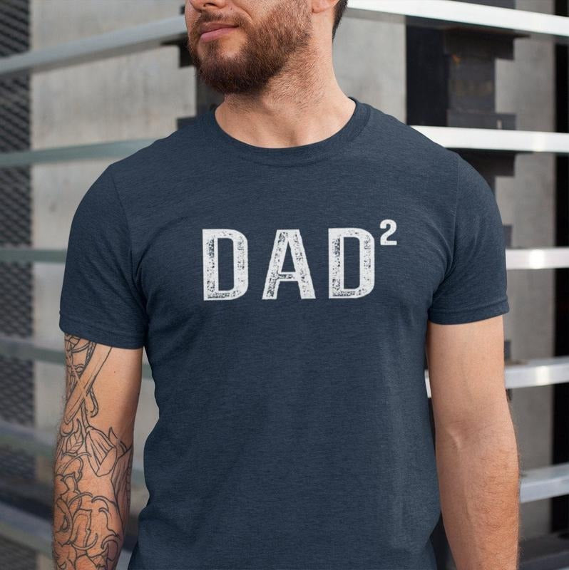 Dad 2 Men's Shirt, Retro Dad Squared Shirt, 2025 Father's Day Gift, Dad Love, Father Of 2 Shirt, Dad Sweatshirt Hoodie