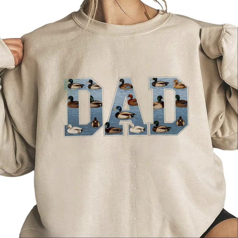 Dad Duck Sweatshirt Hunting Season 2025 Western Hunter Dad Trendy T-Shirt Hoodie Cotton Womenswear | UrbanDripWear.com