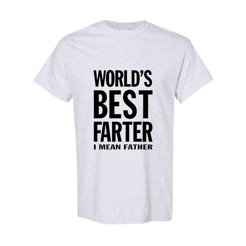 Dad Shirt Gifts for Dads Fathers Day World's Best Farter Funny T Shirts for Men- Father's Gift, Full Color, Full Size