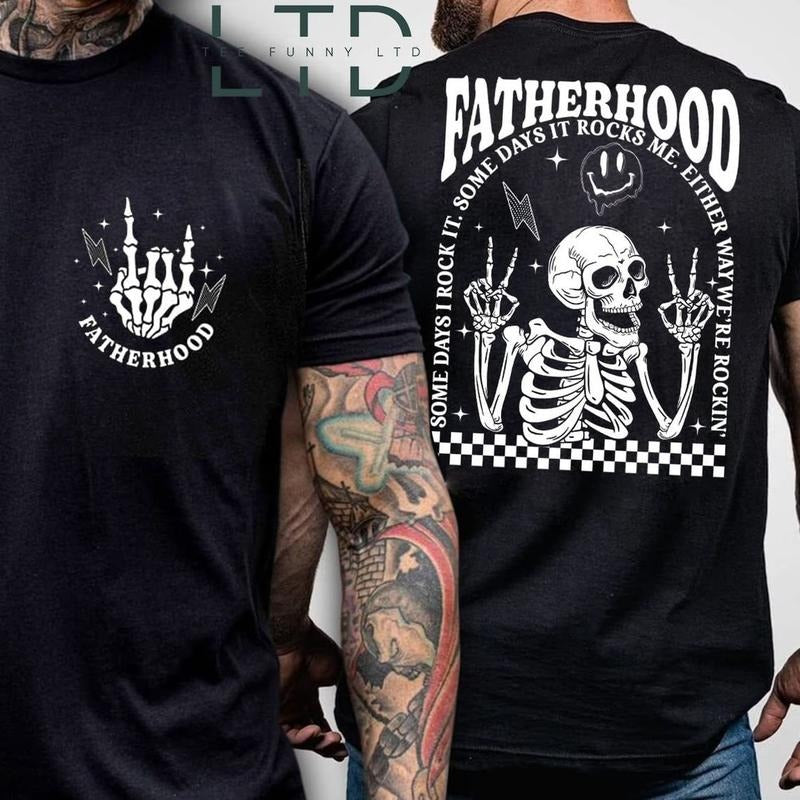 Dad Tour Shirt Fatherhood Some Days I Rock It Shirt Gift For Dad Fatherhood Shirt Father's Day Shirt Trendy Front And...