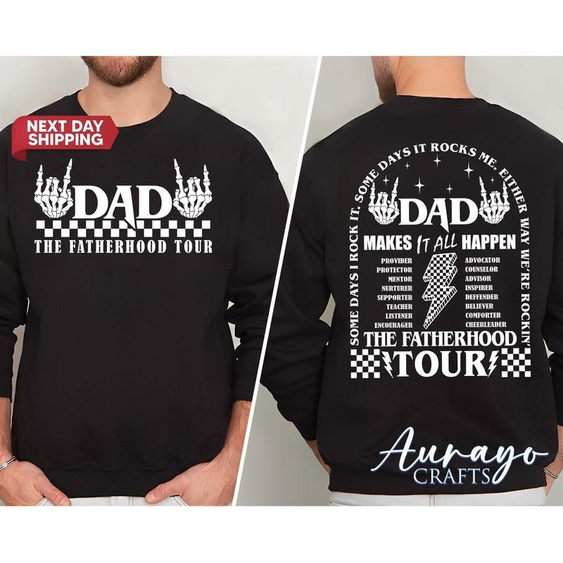 Dad Tour Shirt Gift For Dada Fatherhood Shirt Father's Day Shirt Gift For Father Some Days I Rock It Shirt Trendy Front...