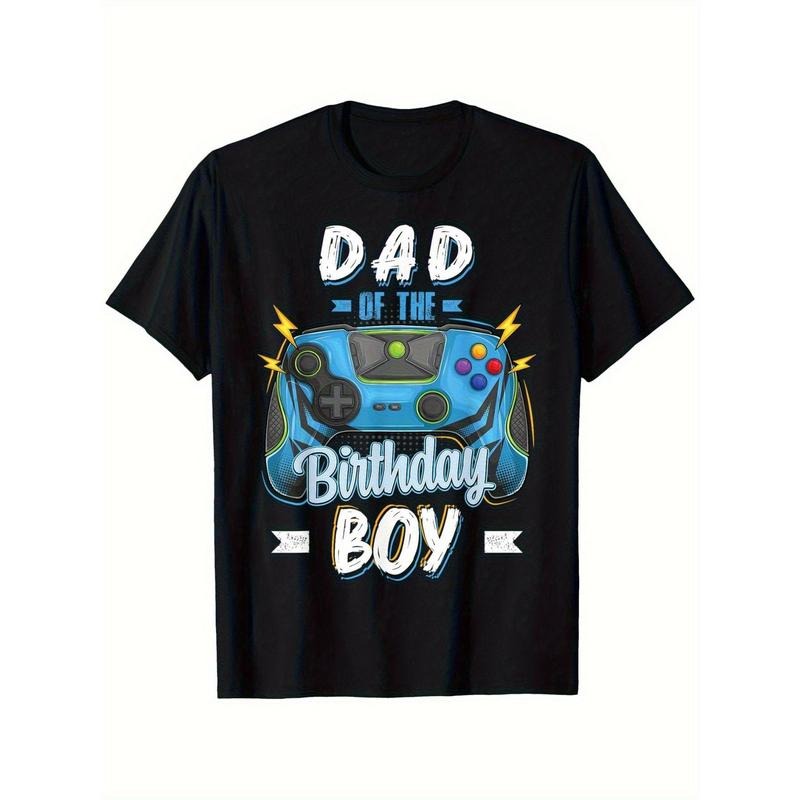 Dad of the Birthday Boy Game Controller Graphic T-Shirt