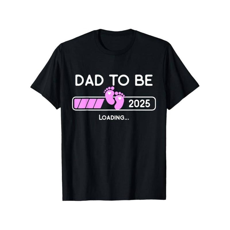 Dad-to-Be 2025 Loading" New Dad Announcement T-Shirt - 100% Cotton Hoodie, Sweatshirt | UrbanDripWear.com