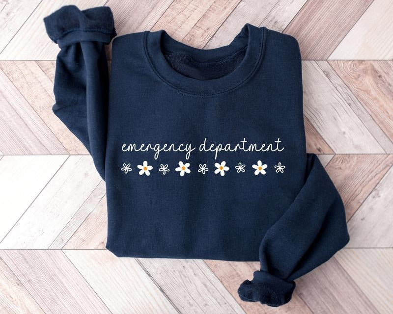 Daisy Emergency Department Sweatshirt, Daisy ER Nurse Shirt, Minimal Emergency Tech Crewneck Gift for ED Nurse Emergency...
