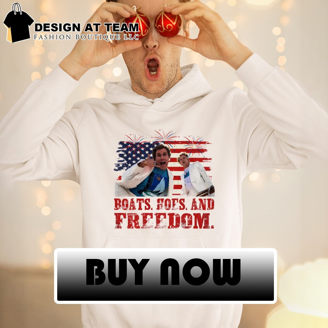 Dale Doback and Brennan Huff American flag Boats Hoes and Freedom 4th of July shirt