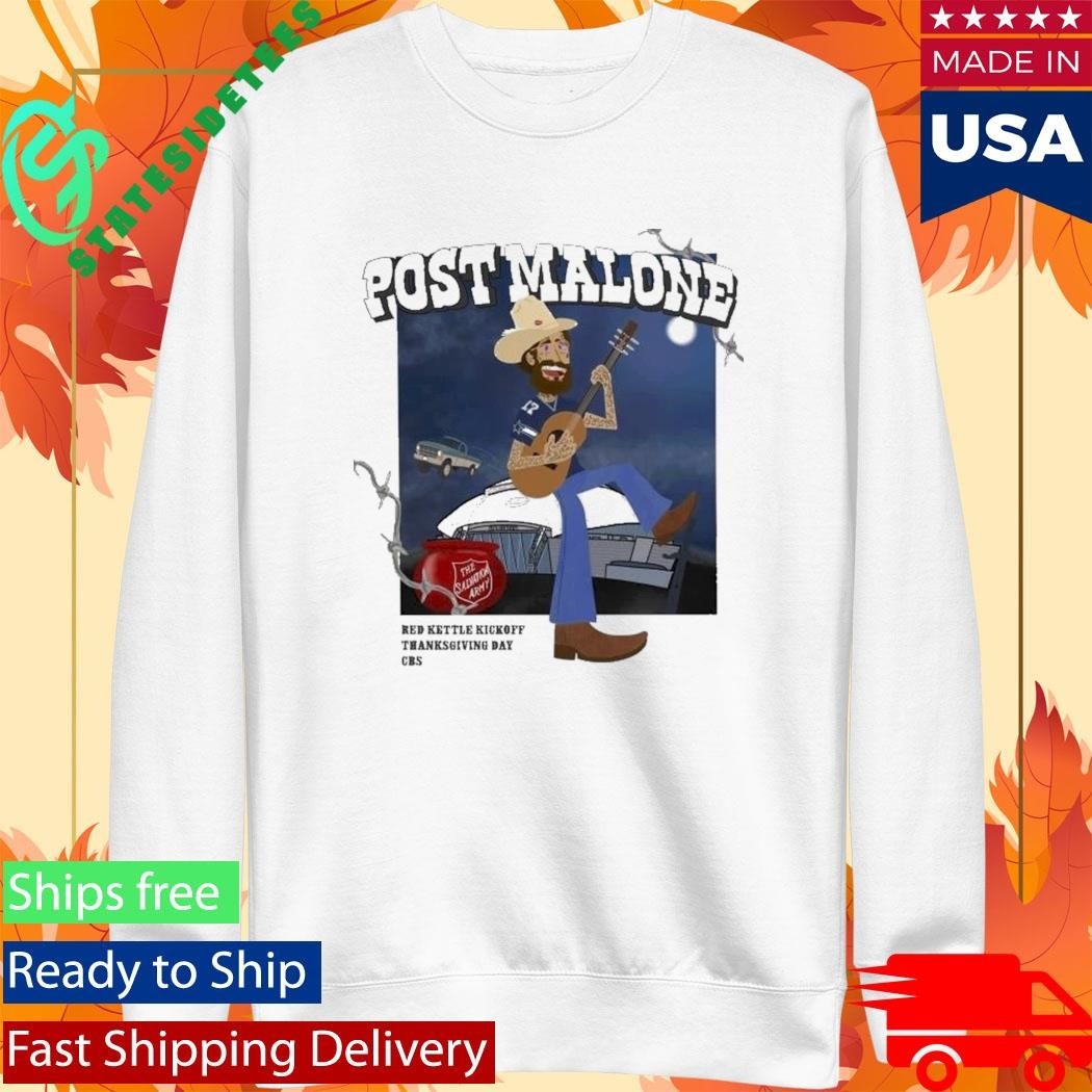 Dallas Cowboys Post Malone Red Kettle Kickoff Thanksgiving Day Shirt