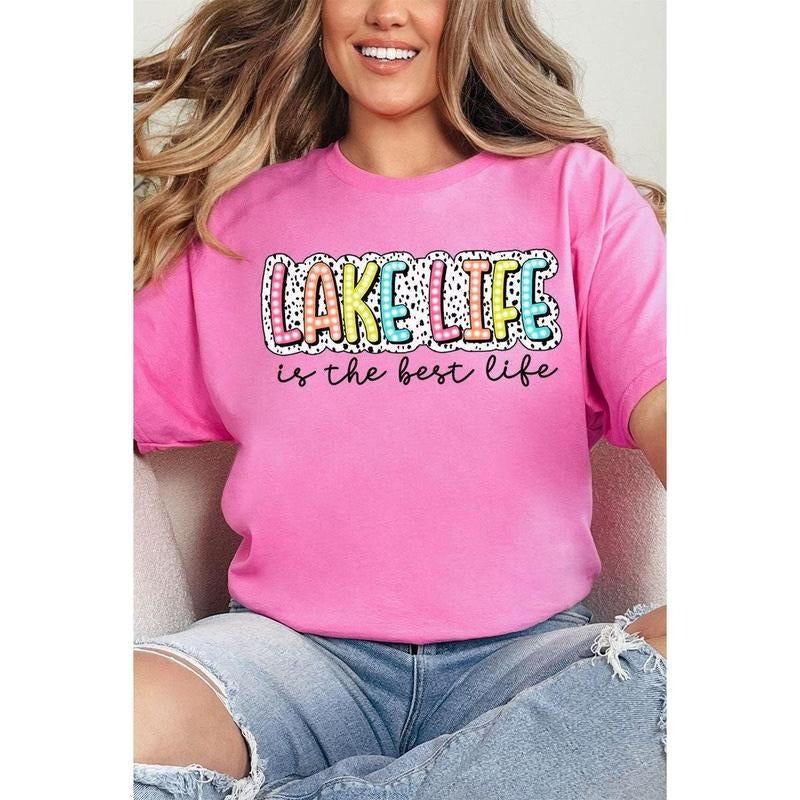 Dalmatian Dots Lake Life Is the Best Life Short Sleeve Relaxed Fit T-Shirt Hoodie, Sweatshirt | UrbanDripWear.com