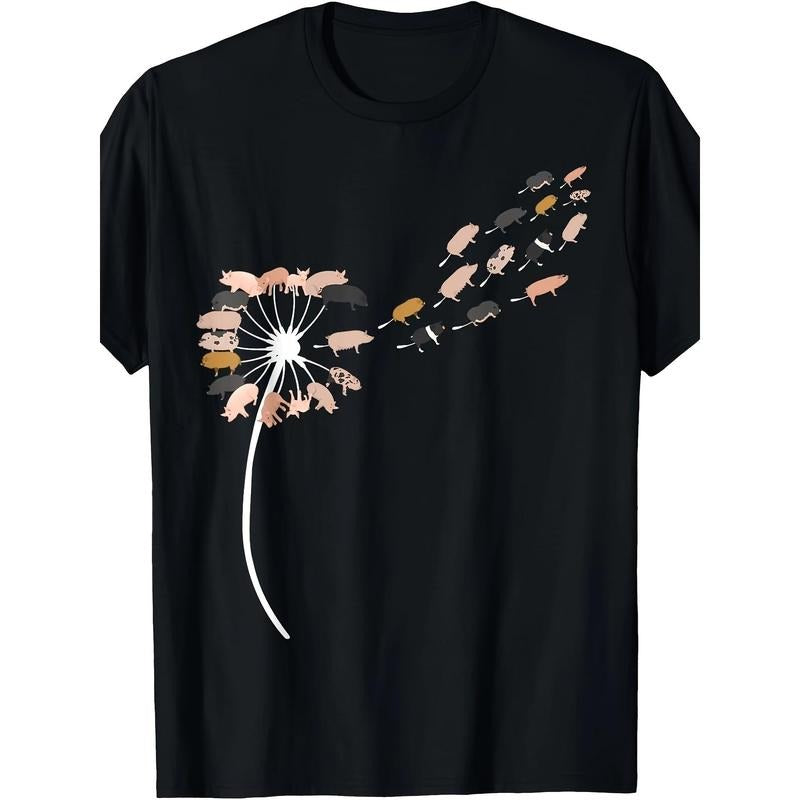 Dandelion pig T-shirt, for pig lovers | pig T-shirt made in usa Hoodie, Sweatshirt | UrbanDripWear.com