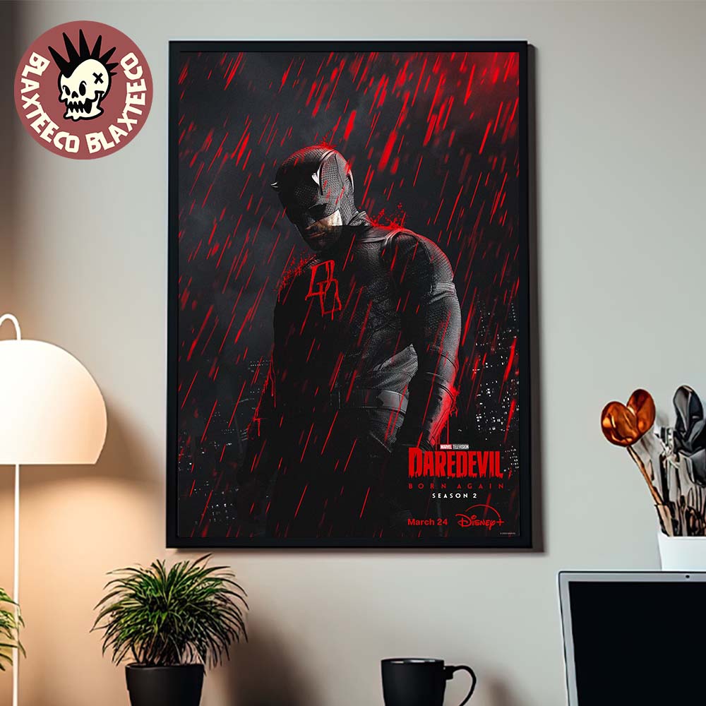 Daredevil Born Again Season 2 Premiering March 24 2026 First Official Poster Home Decor Poster Canvas