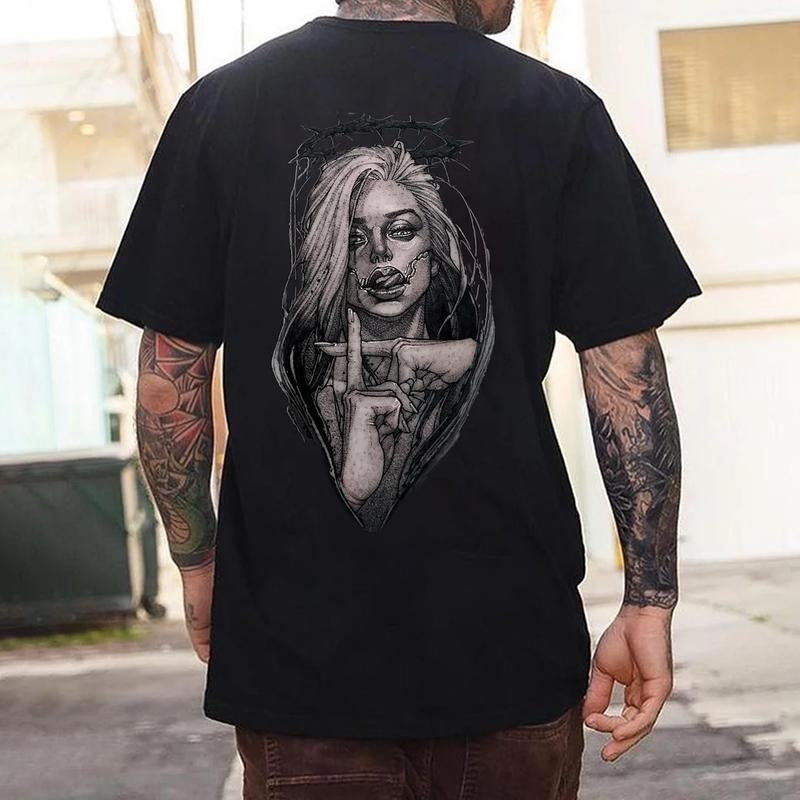 Darkness Thorn Angel T-shirt - Naughty Clothes Men Cotton Menswear Hoodie, Sweatshirt | UrbanDripWear.com