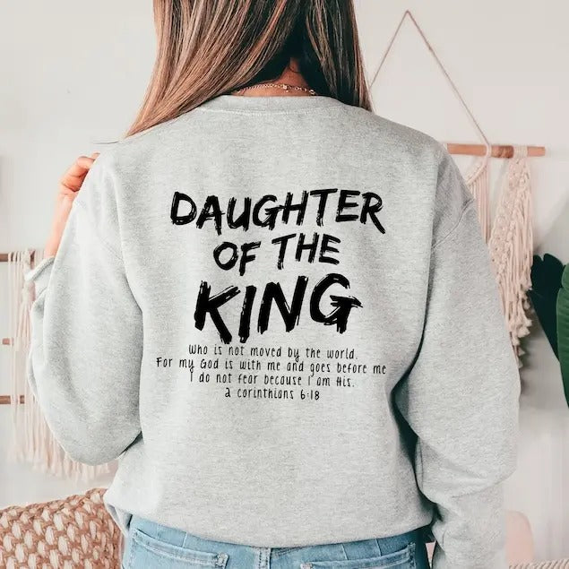 Daughter Of The King Hoodie, Christian Based Shirts, Aesthetic Bible Verse Hoodies for Women, Trendy Inspiring Religious...