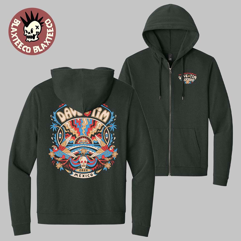 Dave Matthews Band And Tim Reynolds Riviera Maya Mexico 2026 Merch At Moon Palace On January 21 24 2026 Zip Hoodie