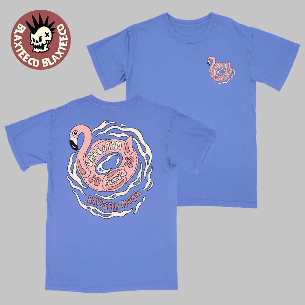 Dave Matthews Band And Tim Reynolds Riviera Maya Mexico 2026 Merch Tee At Moon Palace On January 21 24 2026 Flamingo Float T-Shirt