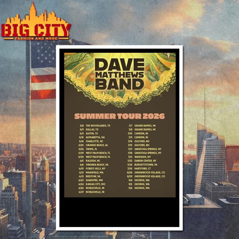 Dave Matthews Band Summer Tour 2026 North America Schedule Dates Wall Decor Poster Shirt