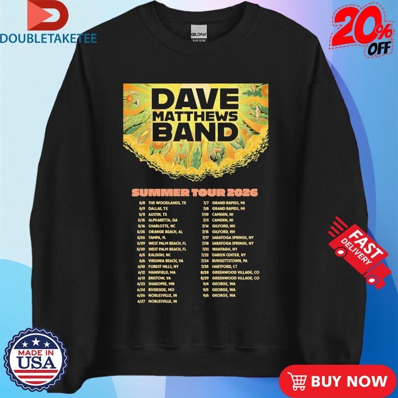 Dave Matthews Band Tour 2026 Dates Shirts