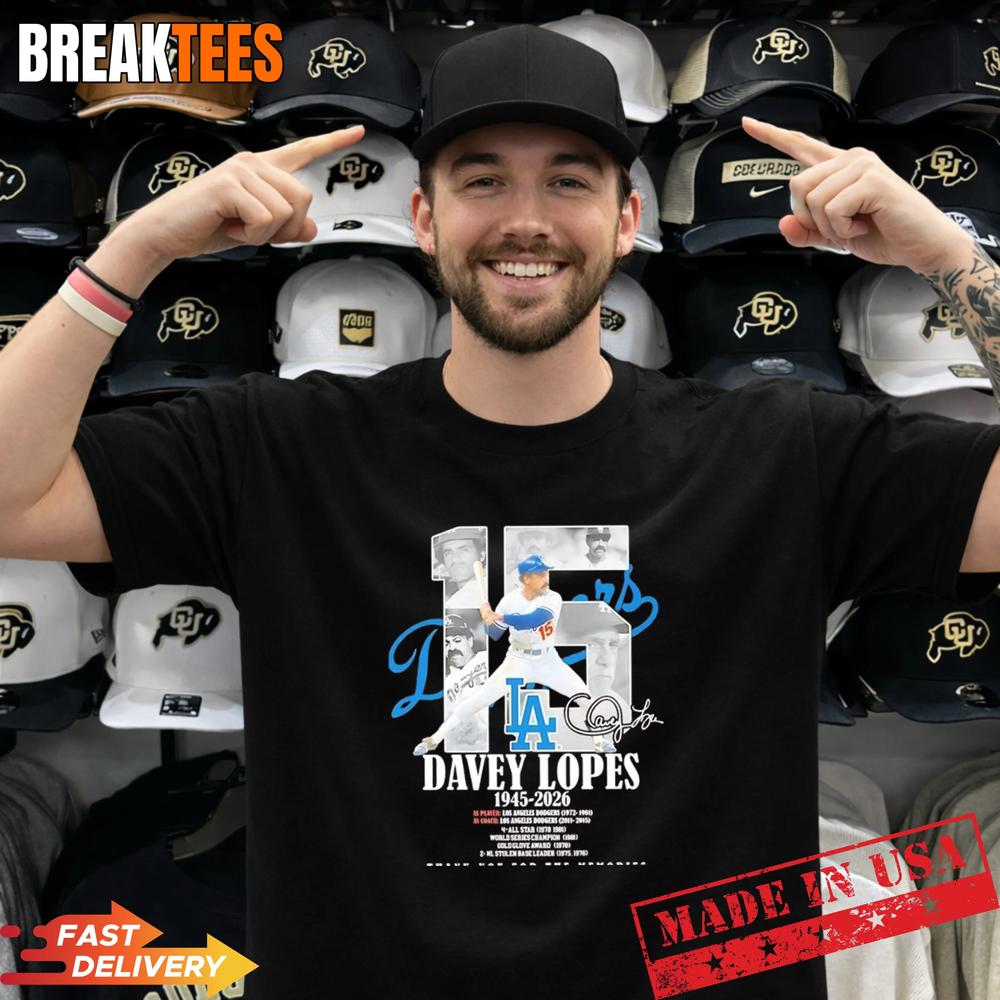 Davey Lopes Los Angeles Dodgers MLB 1945 2026 Thank You Number 15 T-Shirt