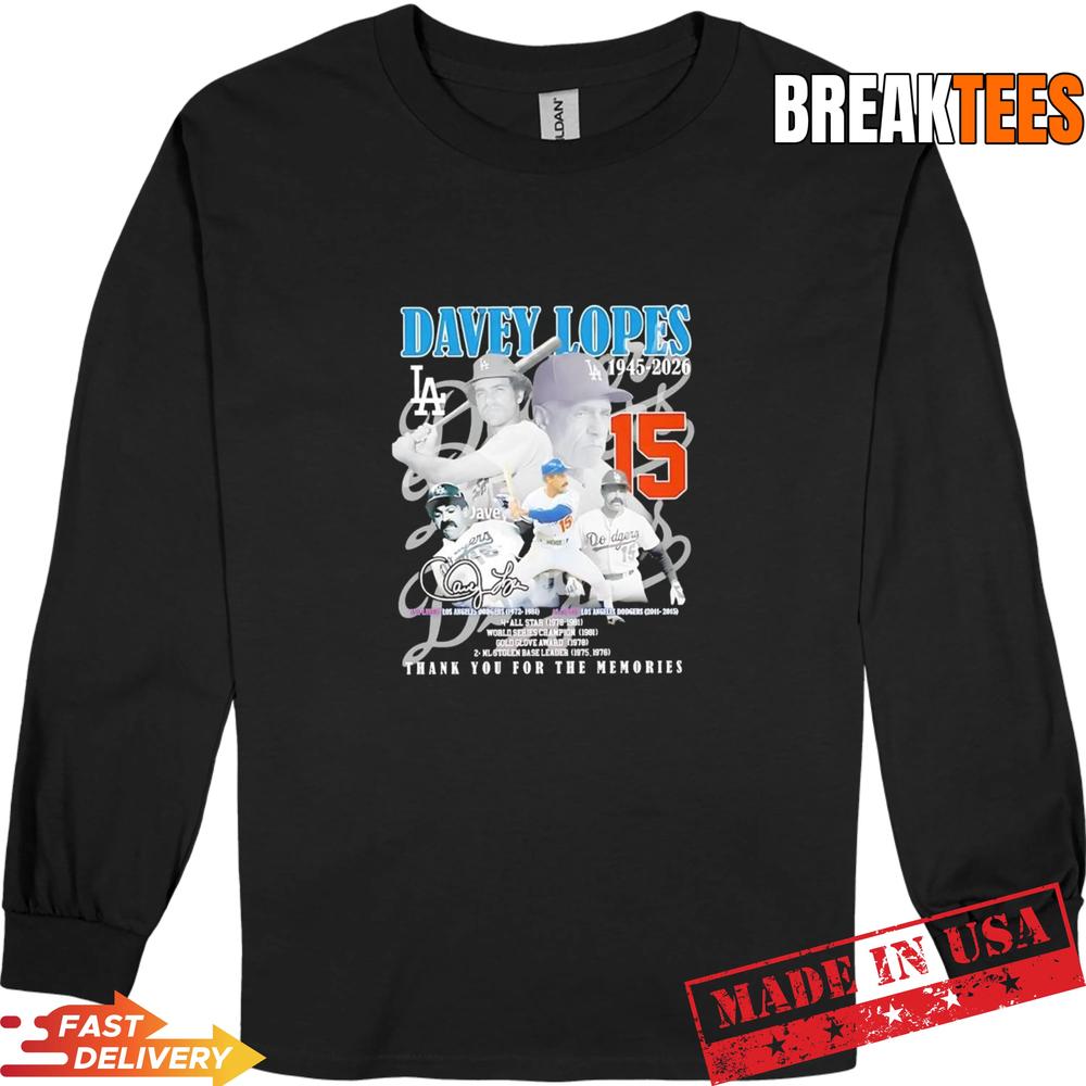 Davey Lopes Los Angeles Dodgers Thank You For The Memories no15 Shirt