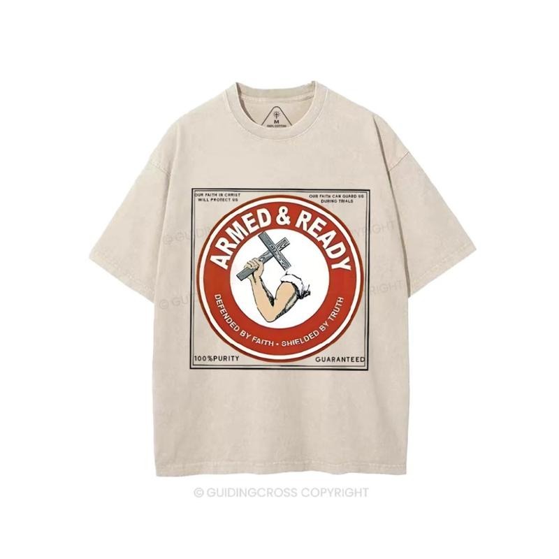 Defended By Faith T-Shirt - Comfort Colors Shirt Casual Streetstyle Crew Neck Short Sleeve T-Shirt Trendy Tops for Women...
