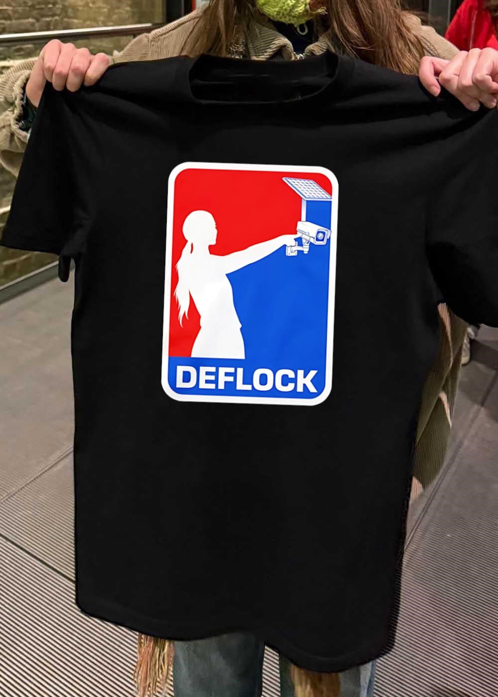 Deflock Woman Pointing at Security Camera T-Shirt