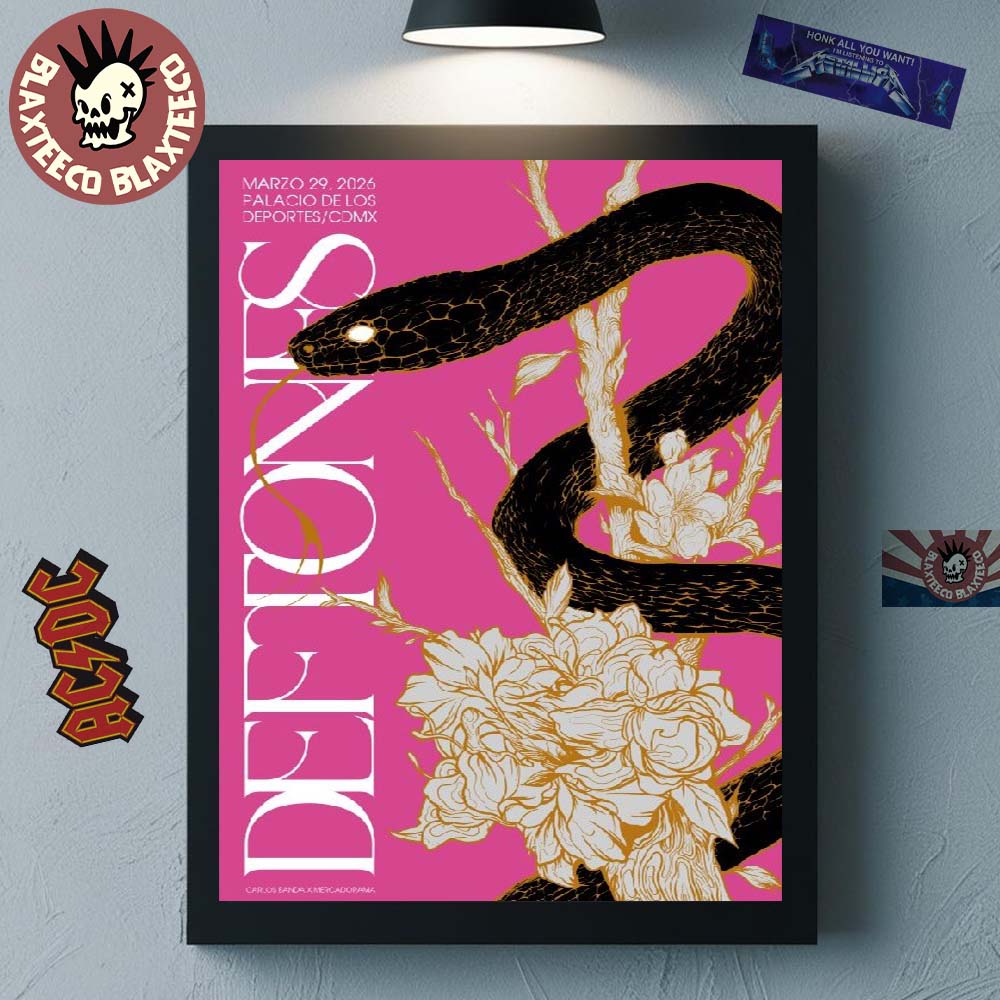 Deftones CDMX Mexico City 2026 Venue Poster At Palacio De Los On March 29 2026 Home Decor Poster Canvas