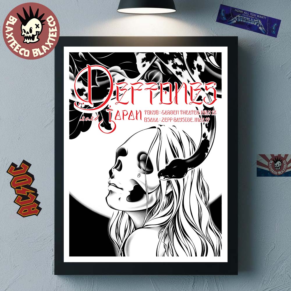 Deftones Japan Tour 2026 Tokyo And Osaka Event Poster Canvas For Home Decor