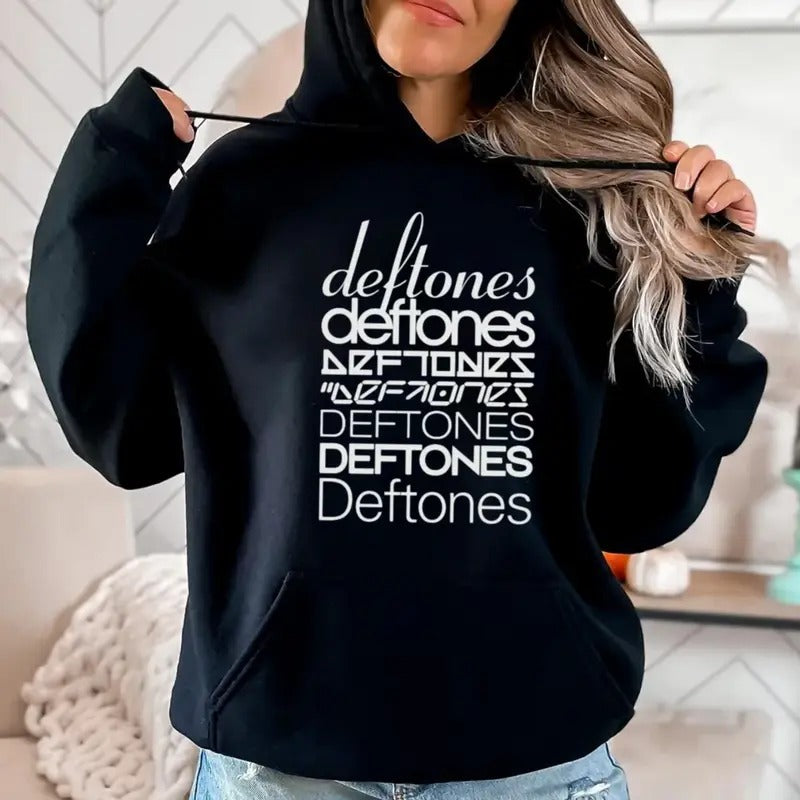 Deftoness Logo Inspired Hoodie, Heavy Metal Band Merch, Deftoness Shirt, Alternative Music, Unisex Long Sleeve Crewneck...